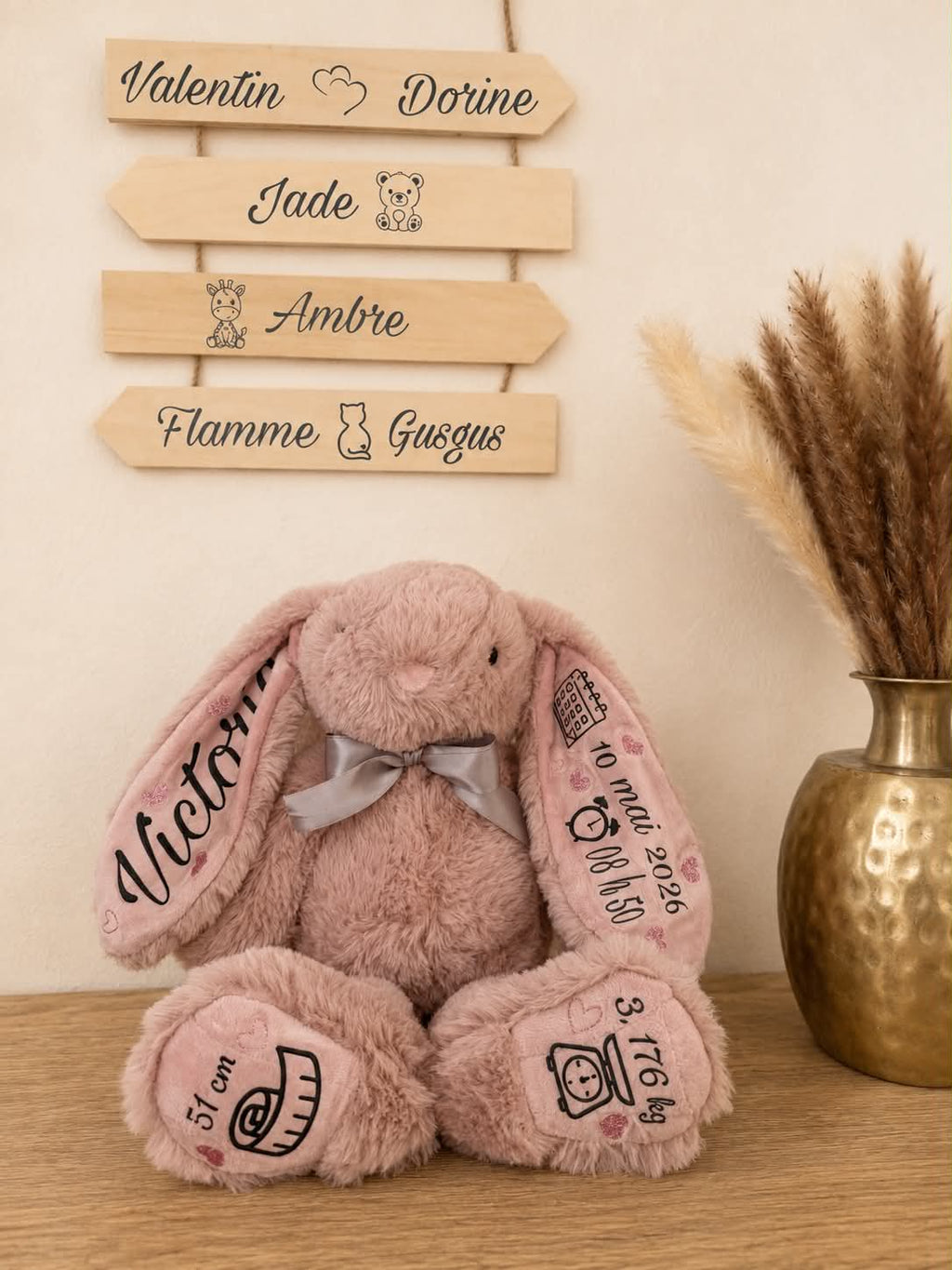 Peluche lapin personnalisable