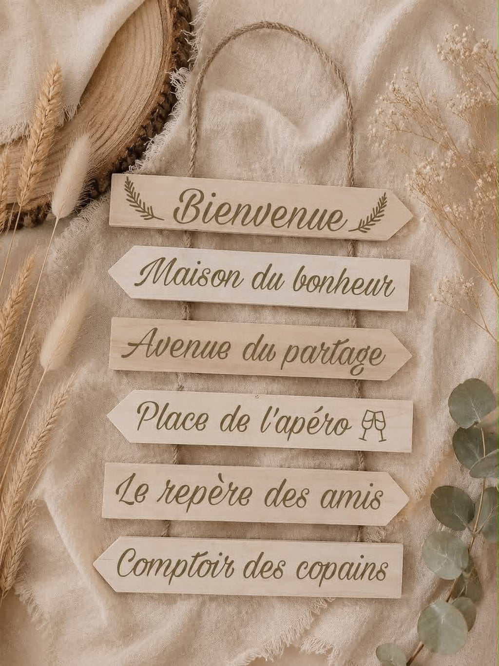 Décoration mural en bois - Bienvenue