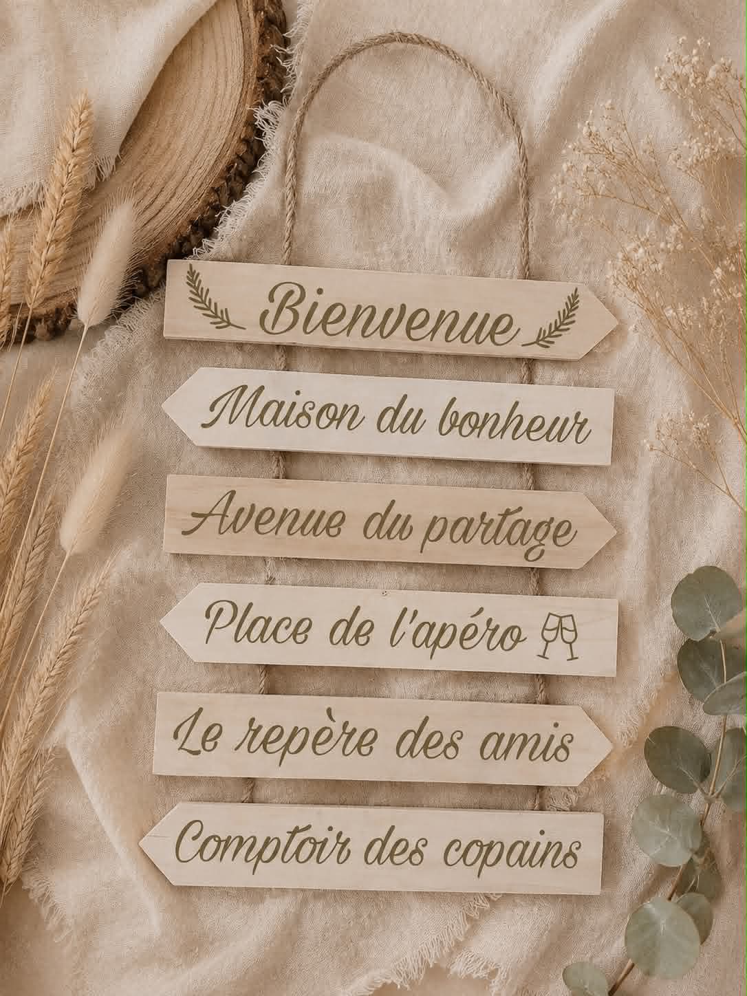 Décoration mural en bois - Bienvenue