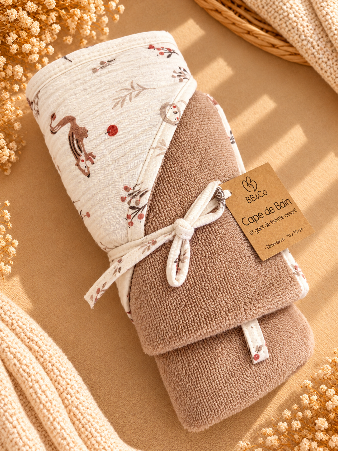 Cape de bain & son gant bb&co
