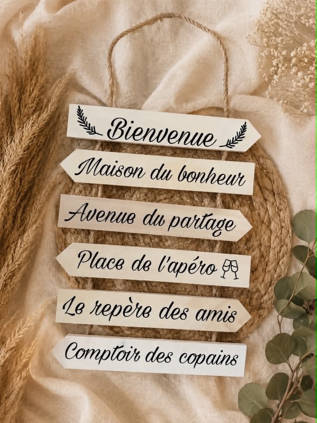 Décoration mural en bois - Bienvenue